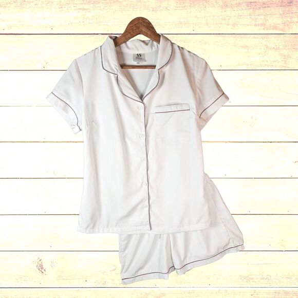 SS Weddings Other - SS Weddings Beige Piped Pajama Shorts Set Small